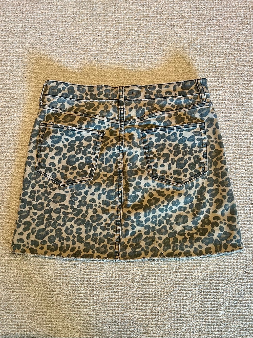 🐆STS Blue Leopard Print Denim Mini Skirt - Brown/Tan - Picture 2 of 4